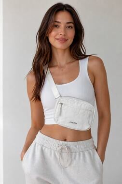 Athleta White Crossbody Bag with Adjustable Strap